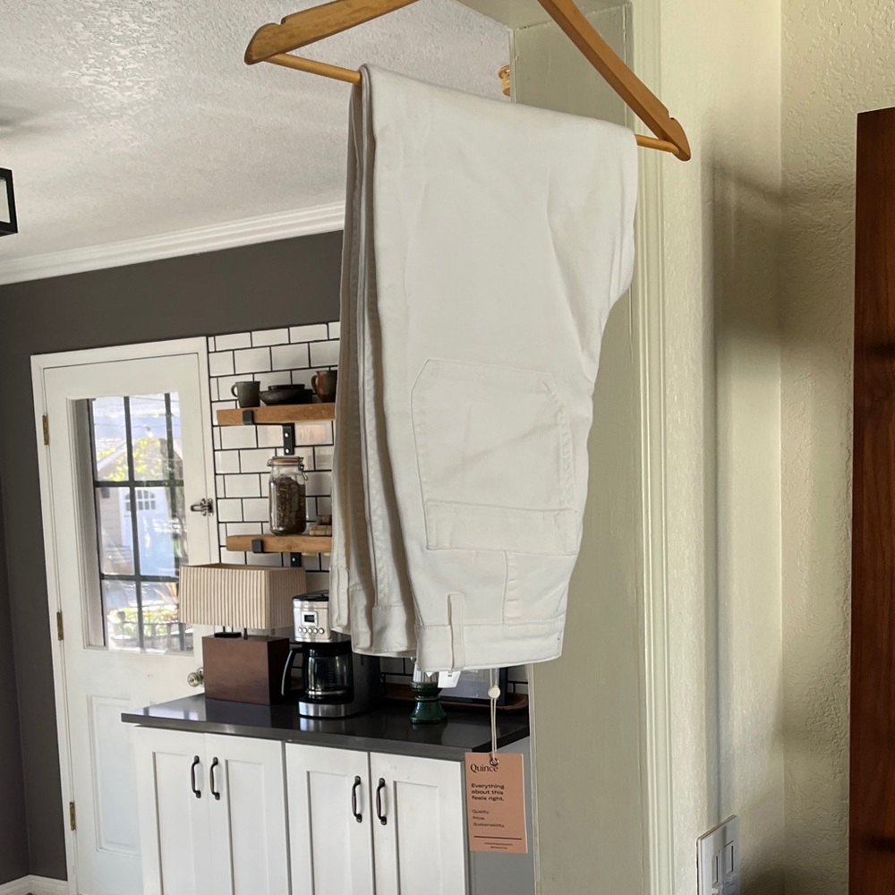 Women’s White Cotton Pants 29” Waist 
From Quince